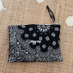 Call it by your name bandana pouch Black Paisley Clutch Bag